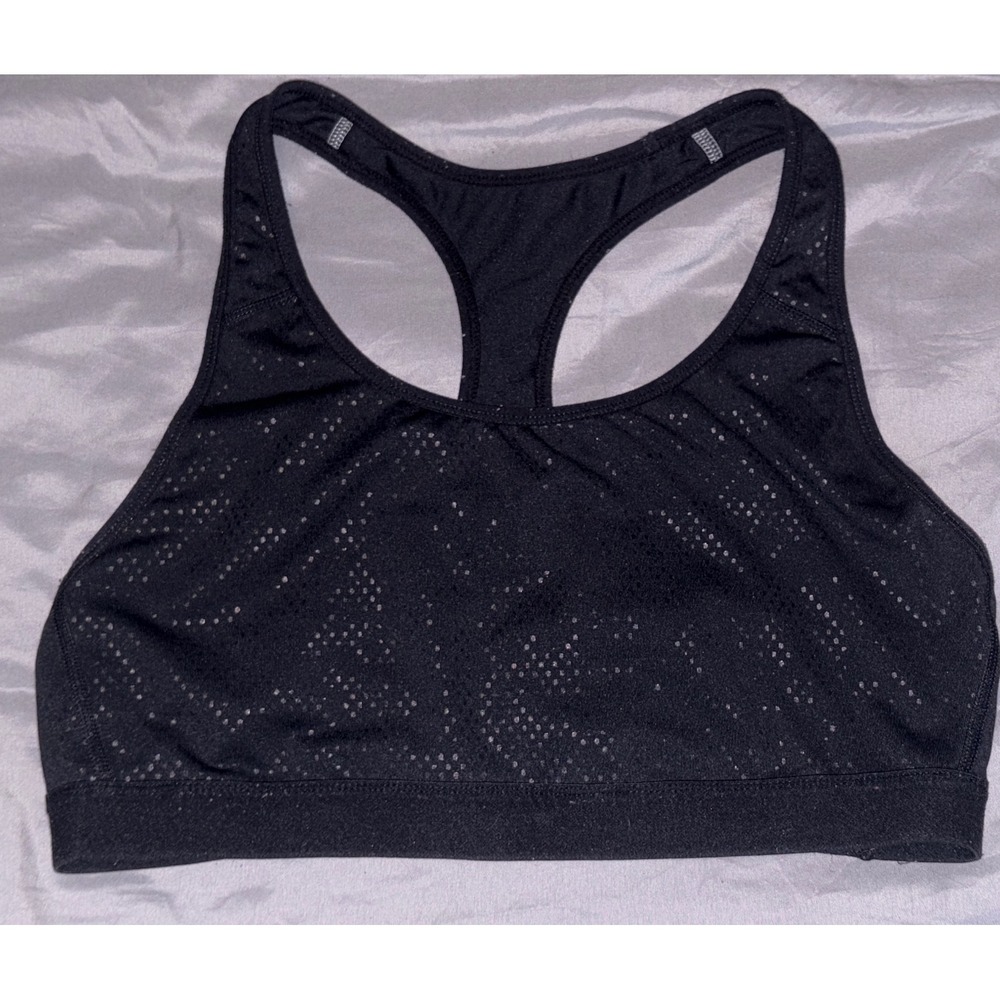 C9 by Champion Shiny Black Full‎ Figure Racerback Sports Bra, Size XXL